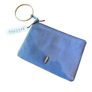 NWT - Thacker Leather Wristlet - navy